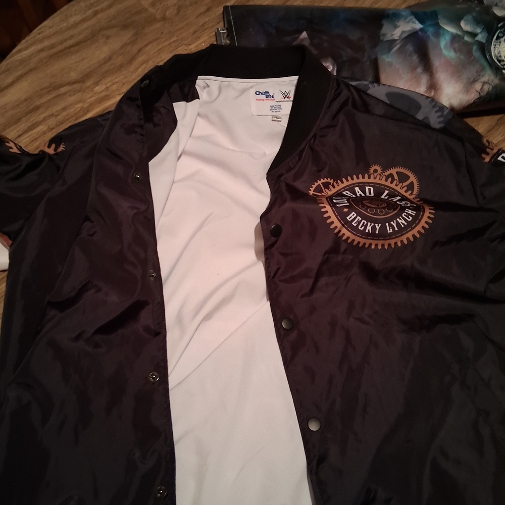 WWE Black Bomber Jacket with Gold Accents